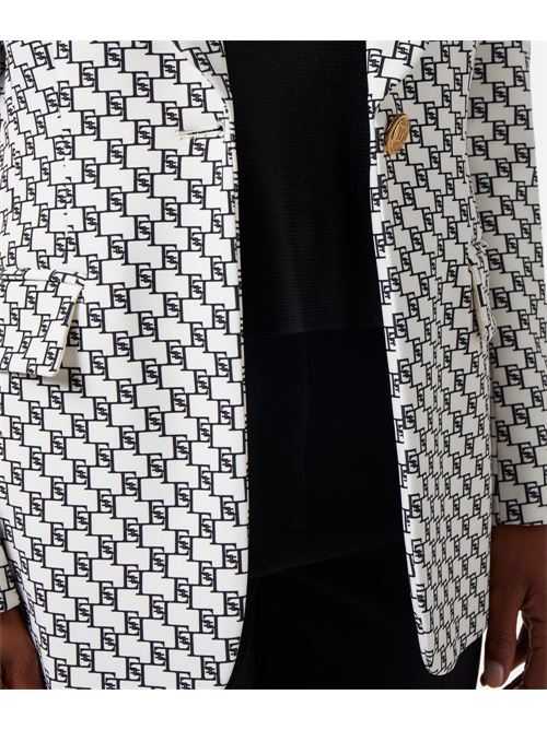 Logo print crepe jacket with shawl lapel ELISABETTA FRANCHI | GI06841E2.E84